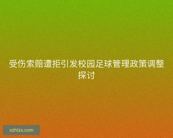 受伤索赔遭拒引发校园足球管理政策调整探讨